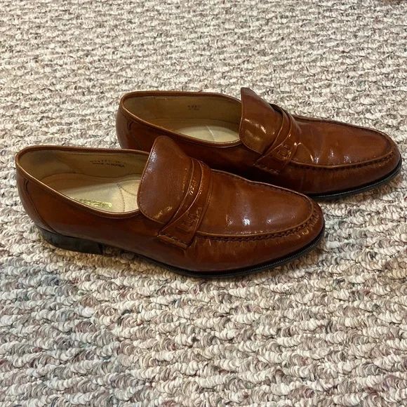 Jarman Mens Tan Genuine Kidskin Loafer Dress Shoes US 10 D brown - Picture 2 of 10